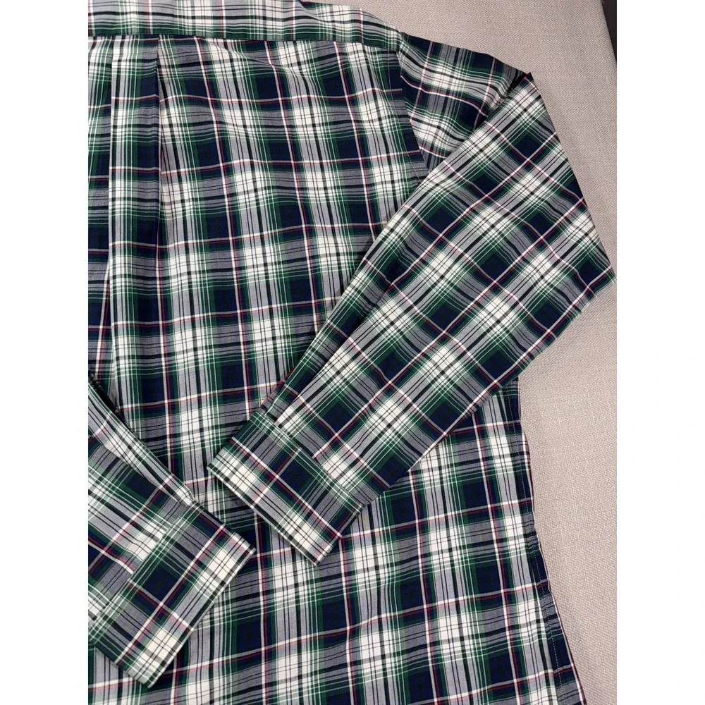 Vintage Polo Ralph Lauren Men's Plaid Classic Fit Button Up Dress Shirt Size L